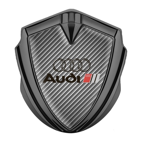 Audi Emblem Trunk Badge Graphite Light Carbon Black Logo Edition