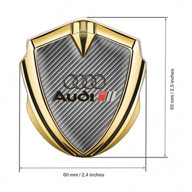 Audi Emblem Trunk Badge Gold Light Carbon Black Logo Edition