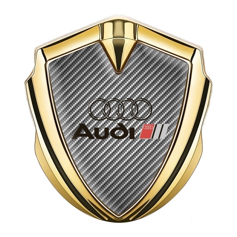 Audi Emblem Trunk Badge Gold Light Carbon Black Logo Edition