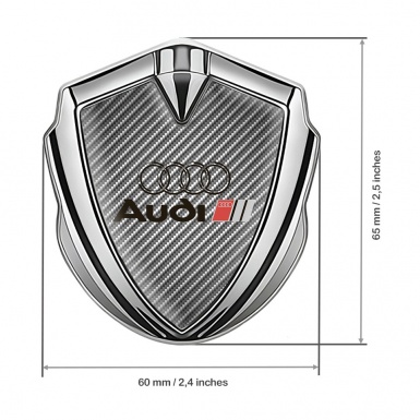 Audi Emblem Trunk Badge Silver Light Carbon Black Logo Edition