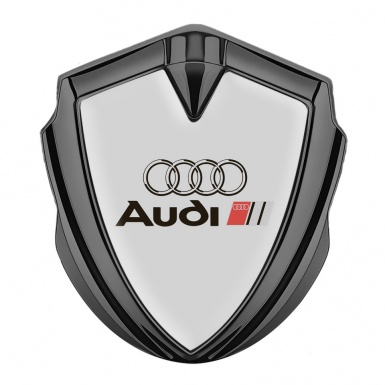 Audi Bodyside Emblem Badge Graphite Moon Grey Base Classic Logo