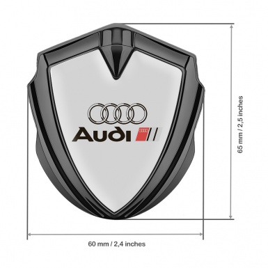 Audi Bodyside Emblem Badge Graphite Moon Grey Base Classic Logo