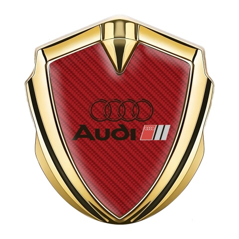 Audi Emblem Car Badge Gold Red Carbon Black Logo Edition