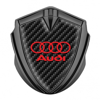Audi Bodyside Emblem Self Adhesive Graphite Black Carbon Red Logo