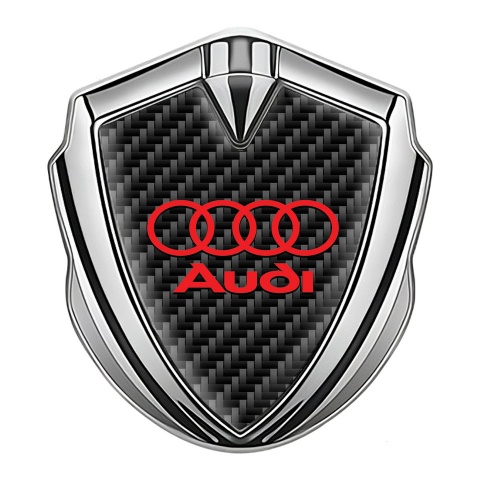 Audi Bodyside Emblem Self Adhesive Silver Black Carbon Red Logo