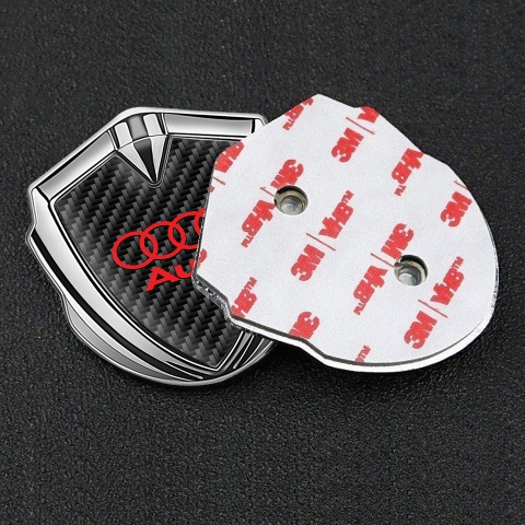 Audi Bodyside Emblem Self Adhesive Silver Black Carbon Red Logo