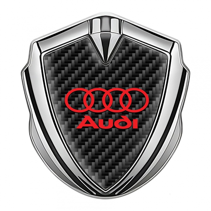 Audi Bodyside Emblem Self Adhesive Silver Black Carbon Red Logo