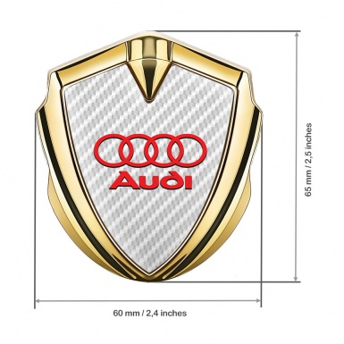 Audi Metal 3D Domed Emblem Gold White Carbon Red Classic Logo