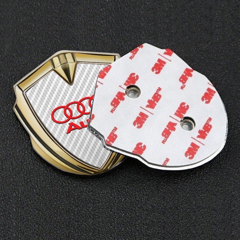 Audi Metal 3D Domed Emblem Gold White Carbon Red Classic Logo