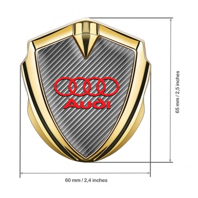 Audi Bodyside Emblem Badge Gold Light Carbon Crimson Edition