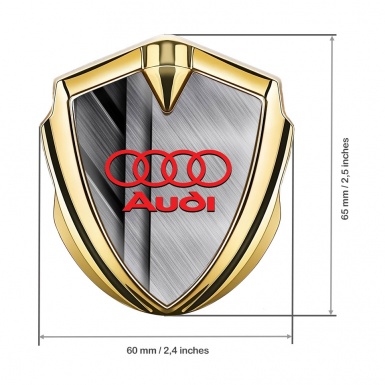 Audi Metal 3D Domed Emblem Gold Multi Panels Metallic Texture