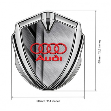 Audi Metal 3D Domed Emblem Silver Multi Panels Metallic Texture