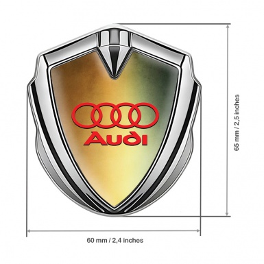 Audi Bodyside Badge Self Adhesive Silver Bronze Gradient Red Logo