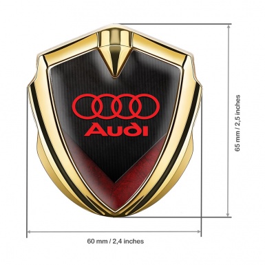 Audi Emblem Badge Self Adhesive Gold Black Red Elements Crimson Logo