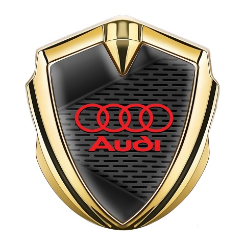 Audi Fender Emblem Badge Gold Dark Mesh Black Elements Design