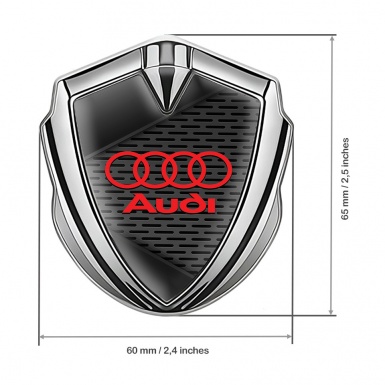 Audi Fender Emblem Badge Silver Dark Mesh Black Elements Design