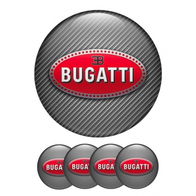 Bugatti Silicone Stickers Wheel Center Cap Carbon with 3D Logo