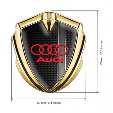 Audi Bodyside Emblem Badge Gold Black Carbon Sport Stripe