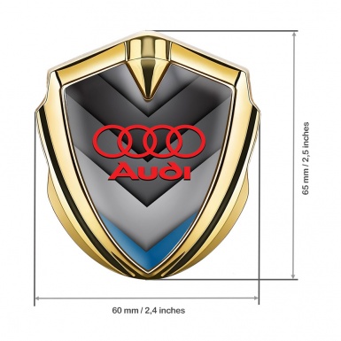 Audi Bodyside Emblem Self Adhesive Gold Grey Blue Elements Design
