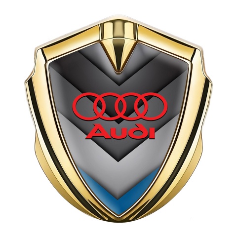 Audi Bodyside Emblem Self Adhesive Gold Grey Blue Elements Design