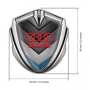 Audi Bodyside Emblem Self Adhesive Silver Grey Blue Elements Design