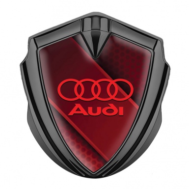 Audi Bodyside Badge Self Adhesive Graphite Red Hex Crimson Logo