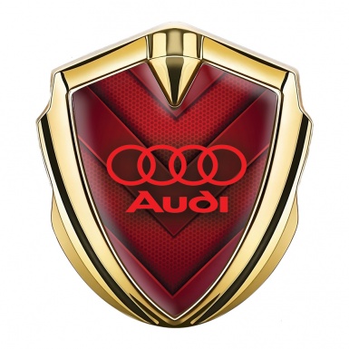 Audi Emblem Self Adhesive Gold Red Hex Elements Classic Logo