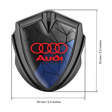 Audi Bodyside Emblem Self Adhesive Graphite Black Blue Mosaic Pattern
