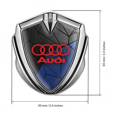 Audi Bodyside Emblem Self Adhesive Silver Black Blue Mosaic Pattern