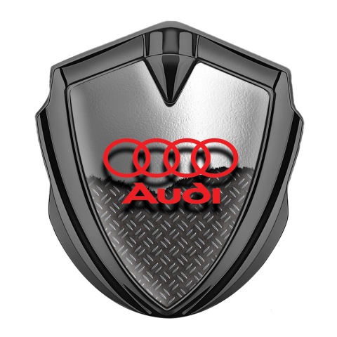 Audi Metal Emblem Self Adhesive Graphite Torn Metal Industrial Texture