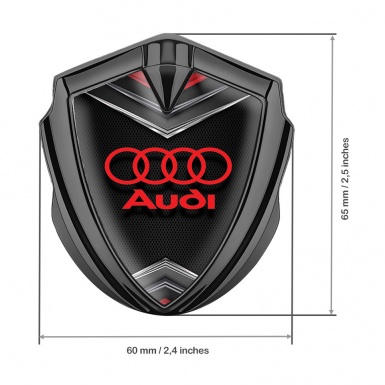 Audi Emblem Fender Badge Graphite Dark Grate Chrome Elements Motif