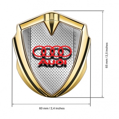 Audi Emblem Self Adhesive Gold Rivets Texture Treadplate Design