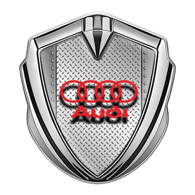 Audi Emblem Self Adhesive Silver Rivets Texture Treadplate Design