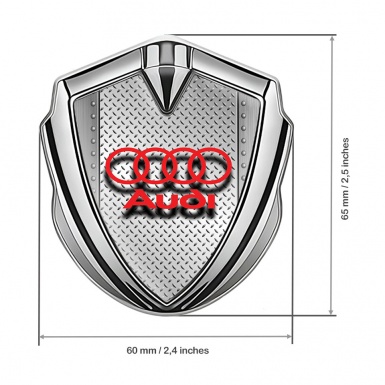 Audi Emblem Self Adhesive Silver Rivets Texture Treadplate Design