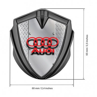 Audi Bodyside Emblem Badge Graphite Treadplate Motif Red Logo