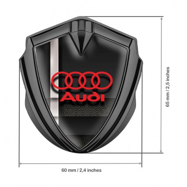 Audi Emblem Car Badge Graphite Modern Base Fill White Sport Stripe