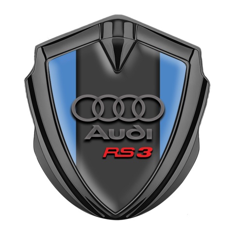 Audi RS3 Emblem Trunk Badge Graphite Glacial Blue Classic Edition