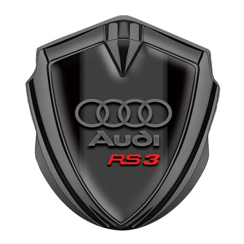 Audi RS3 Bodyside Emblem Self Adhesive Graphite Black Base Sport Edition