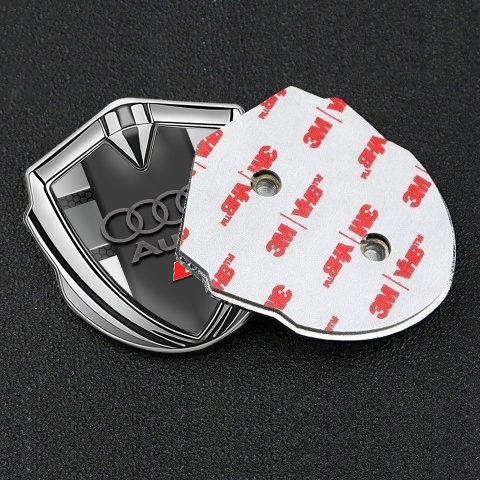 Audi RS Metal 3D Domed Emblem Silver Modern Style Classic Logo