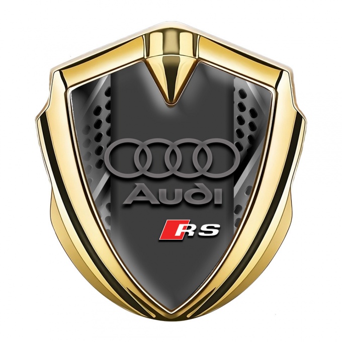 Audi RS Fender Emblem Badge Gold Metallic Effect Panels Edition
