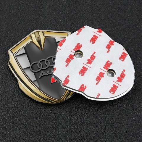 Audi RS Emblem Trunk Badge Gold Shutter Effect Racing Spirit