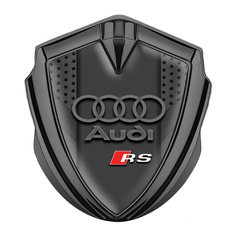 Audi RS Emblem Self Adhesive Graphite Dark Mesh Frame Sport Logo