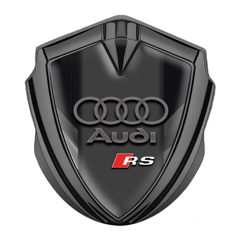 Audi RS Bodyside Emblem Self Adhesive Graphite Dark Hex Grey Elements 
