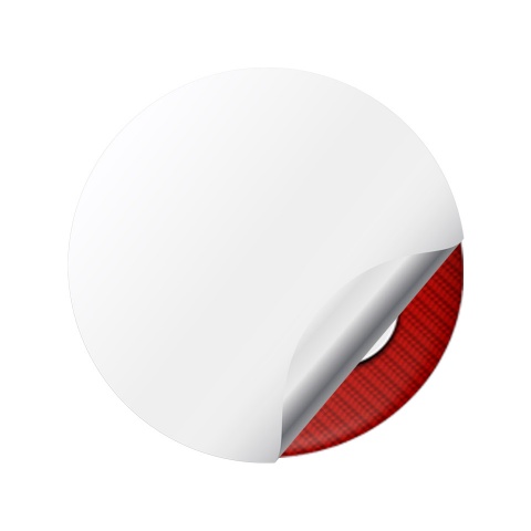 Bugatti 3D Gel Stickers Wheel Center Cap Red Carbon with White Logo