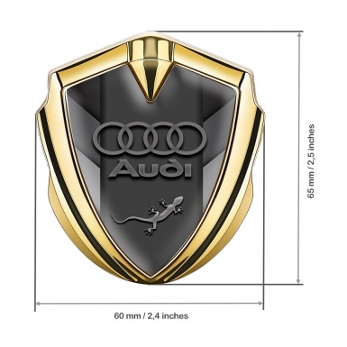 Audi Quattro Emblem Self Adhesive Gold Grey V Elements Edition