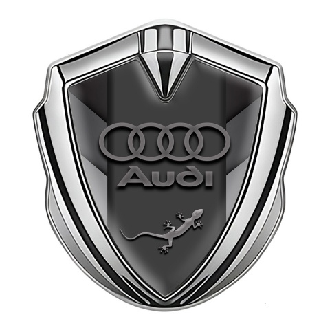 Audi Quattro Emblem Self Adhesive Silver Grey V Elements Edition