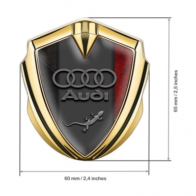 Audi Quattro Bodyside Emblem Badge Gold Red Black Motif Edition