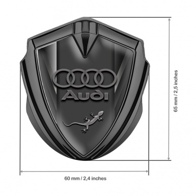 Audi Quattro Trunk Emblem Badge Graphite Grey Fragments Lizard Edition