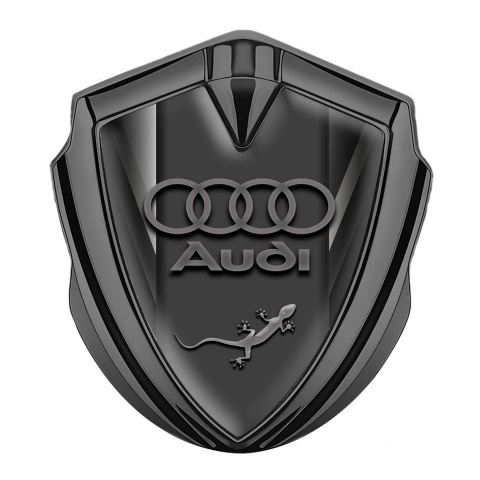 Audi Quattro Trunk Emblem Badge Graphite Grey Fragments Lizard Edition
