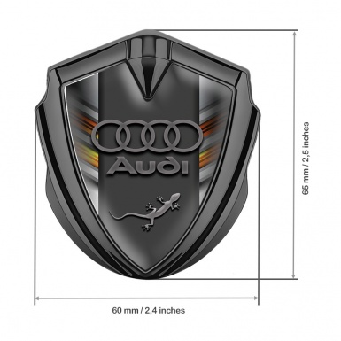 Audi Quattro Bodyside Domed Emblem Graphite Color Stripes Edition